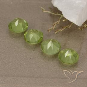 2.14 ct natürliche Lebendiges Gelbgrün Peridot-Edelsteine, Runden, VVS-VS