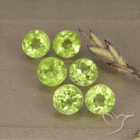 3.00 ct natürliche Lebendiges Gelbgrün Peridot-Edelsteine, Runden, VVS-VS