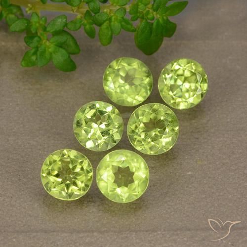 3.12ctw Natürlicher Mittelgrün Peridot, Runden, VVS-VS