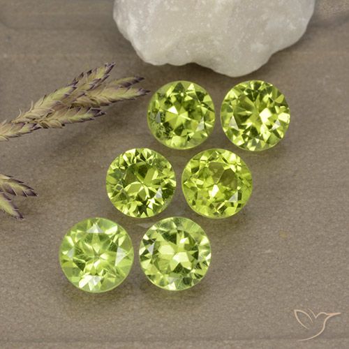 2.76ctw Natürlicher gelblich-grün Peridot, Runden, VVS-VS