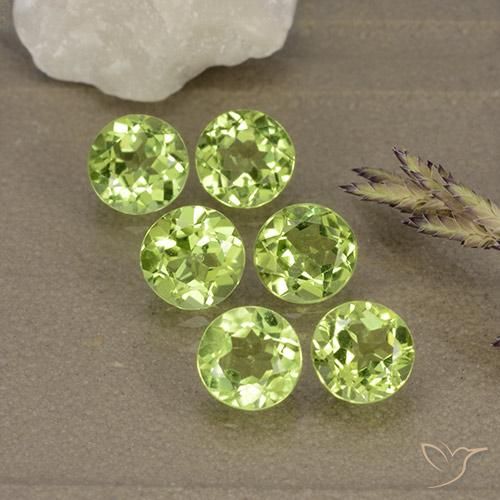 2.93 ct natürliche Leichtes lebendiges Grün Peridot-Edelsteine, Runden, VVS-VS