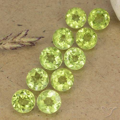 4.75ctw Natürlicher limettengrün Peridot, Runden, VVS-VS