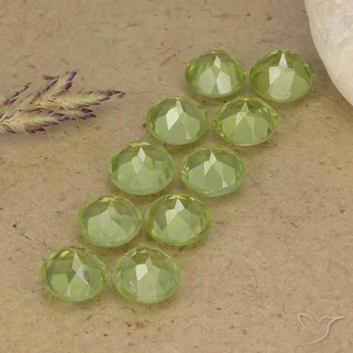 4.75 ct natürliche limettengrün Peridot-Edelsteine, Runden, VVS-VS