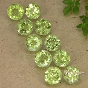 5.17 ct natürliche Leichtes lebendiges Grün Peridot-Edelsteine, Runden, VVS-VS