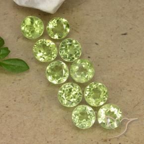3.74 ct natürliche Leichtes lebendiges Grün Peridot-Edelsteine, Runden, VVS-VS