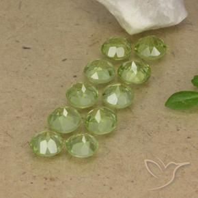 3.74 ct natürliche Leichtes lebendiges Grün Peridot-Edelsteine, Runden, VVS-VS