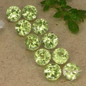 4.19 ct natürliche Leichtes lebendiges Grün Peridot-Edelsteine, Runden, VVS-VS