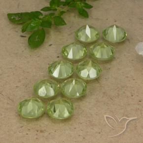 4.19 ct natürliche Leichtes lebendiges Grün Peridot-Edelsteine, Runden, VVS-VS