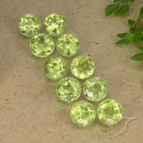 3.98 ct natürliche hellgrün Peridot-Edelsteine, Runden, VVS-VS