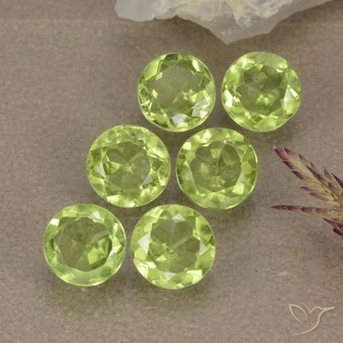 2.75ctw Natürlicher hellgrün Peridot, Runden, VVS-VS