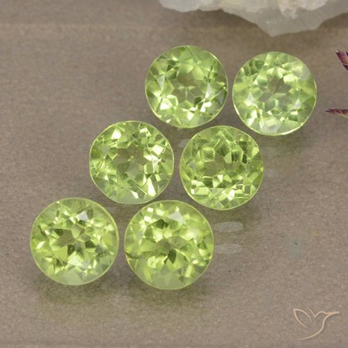 3.14ctw Natürlicher hellgrün Peridot, Runden, VVS-VS