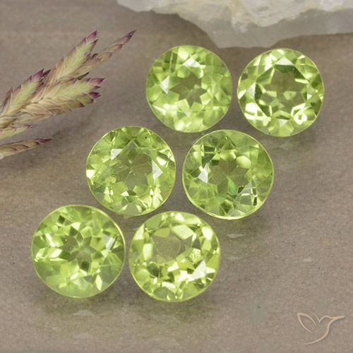 3.17ctw Natürlicher Leichtes lebendiges Grün Peridot, Runden, VVS-VS