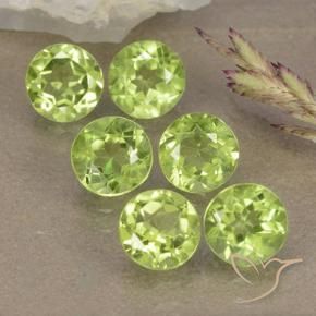 3.17 ct natürliche Leichtes lebendiges Grün Peridot-Edelsteine, Runden, VVS-VS