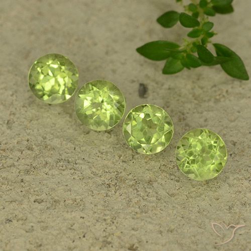1.95ctw Natürlicher Leichtes lebendiges Grün Peridot, Runden, VVS-VS