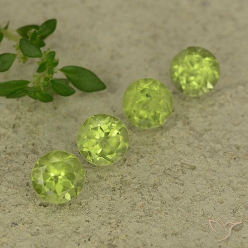 2.21ctw Natürlicher gelblich-grün Peridot, Runden, VVS-VS