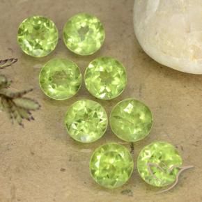 4.34 ct natürliche Mittelgrün Peridot-Edelsteine, Runden, VVS-VS