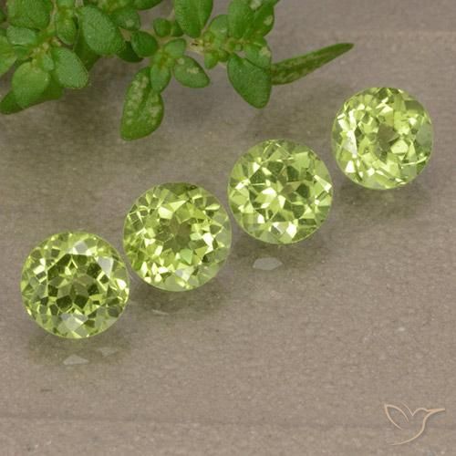 1.80 ct natürliche Leichtes lebendiges Grün Peridot-Edelsteine, Runden, VVS-VS
