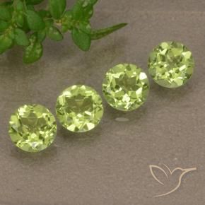 1.58 ct natürliche Leichtes lebendiges Grün Peridot-Edelsteine, Runden, VVS-VS