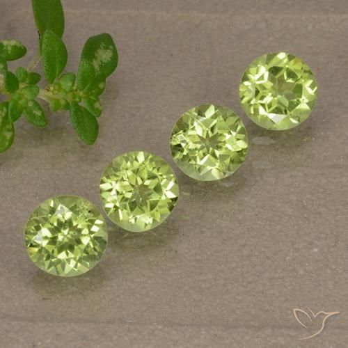 1.56 ct natürliche Leichtes lebendiges Grün Peridot-Edelsteine, Runden, VVS-VS