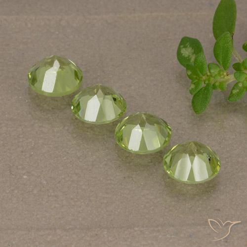 1.56 ct natürliche Leichtes lebendiges Grün Peridot-Edelsteine, Runden, VVS-VS
