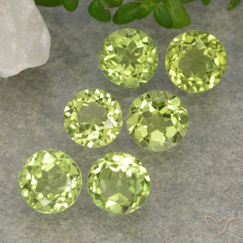 2.22ctw Natürlicher hellgrün Peridot, Runden, VVS-VS