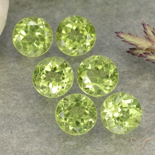 2.43 ct natürliche hellgrün Peridot-Edelsteine, Runden, VVS-VS