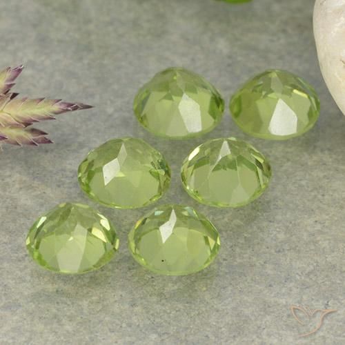 2.43 ct natürliche hellgrün Peridot-Edelsteine, Runden, VVS-VS