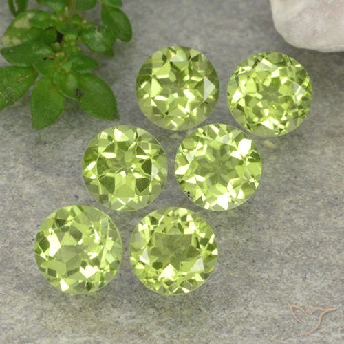 2.57ctw Natürlicher hellgrün Peridot, Runden, VVS-VS