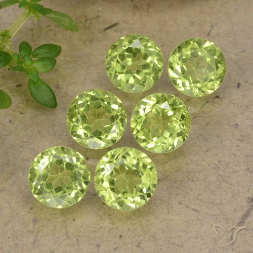 2.79ctw Natürlicher Leichtes lebendiges Grün Peridot, Runden, VVS-VS