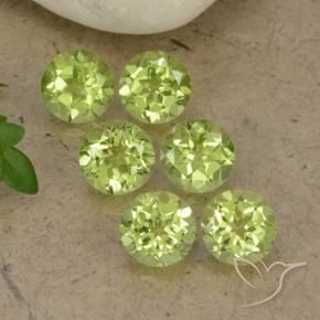 2.38 ct natürliche Leichtes lebendiges Grün Peridot-Edelsteine, Runden, VVS-VS
