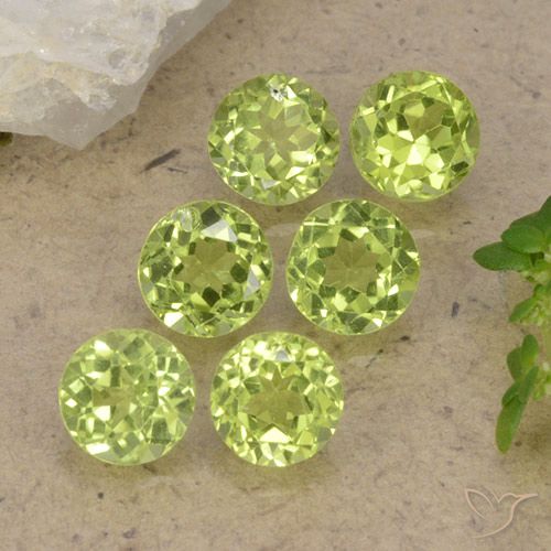 2.49ctw Natürlicher hellgrün Peridot, Runden, VVS-VS