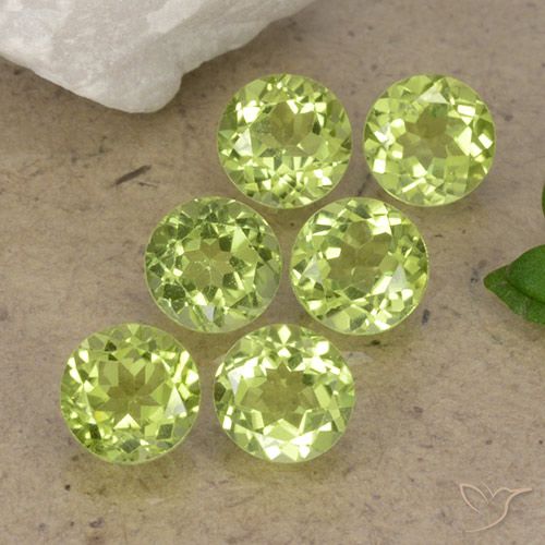 2.56ctw Natürlicher hellgrün Peridot, Runden, VVS-VS