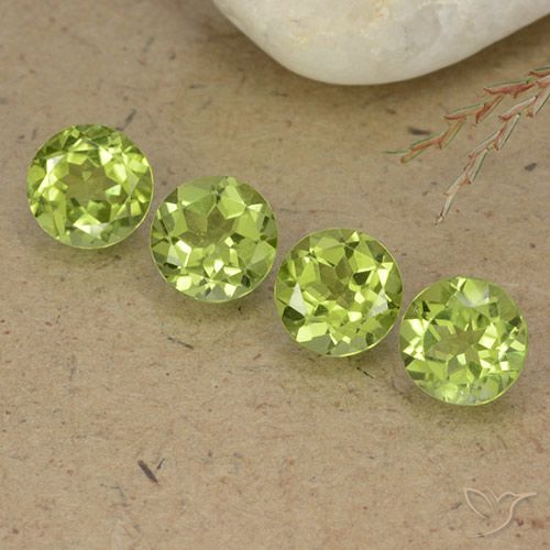 3.24ctw Natürlicher hellgrün Peridot, Runden, VS