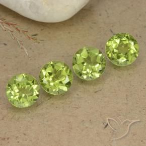 3.24 ct natürliche hellgrün Peridot-Edelsteine, Runden, VS