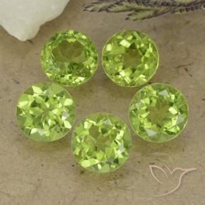 4.51 ct natürliche Leichtes lebendiges Grün Peridot-Edelsteine, Runden, VS