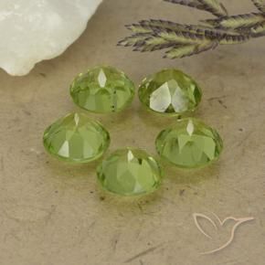 4.51 ct natürliche Leichtes lebendiges Grün Peridot-Edelsteine, Runden, VS