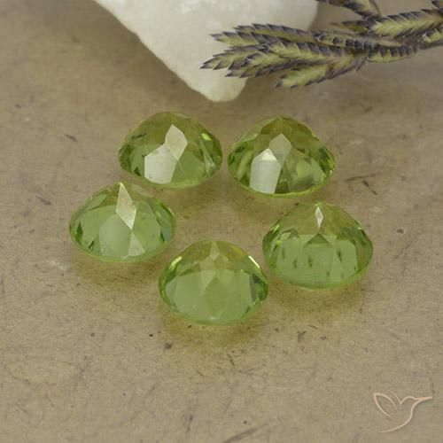 4.46 ct natürliche Leichtes lebendiges Grün Peridot-Edelsteine, Runden, VS