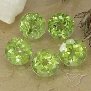 4.77 ct natürliche Leichtes lebendiges Grün Peridot-Edelsteine, Runden, VS