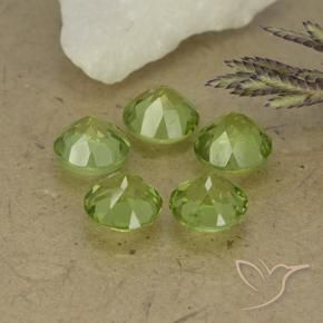4.09 ct natürliche Leichtes lebendiges Grün Peridot-Edelsteine, Runden, VS