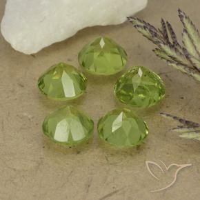 4.75 ct natürliche Leichtes lebendiges Grün Peridot-Edelsteine, Runden, VVS-VS
