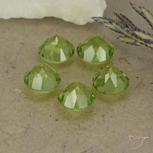 4.29 ct natürliche Leichtes lebendiges Grün Peridot-Edelsteine, Runden, VS