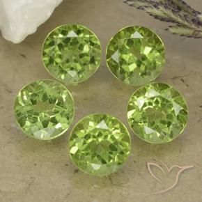 4.85 ct natürliche Leichtes lebendiges Grün Peridot-Edelsteine, Runden, VS