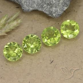 2.91 ct natürliche Leichtes lebendiges Grün Peridot-Edelsteine, Runden, VS