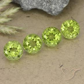 3.53 ct natürliche Mittelgrün Peridot-Edelsteine, Runden, VS