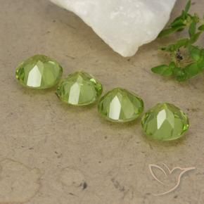 3.32 ct natürliche Lebendiges Gelbgrün Peridot-Edelsteine, Runden, VS