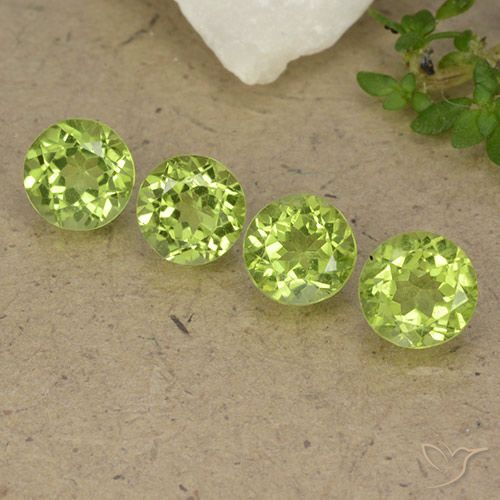 3.25ctw Natürlicher hellgrün Peridot, Runden, VS