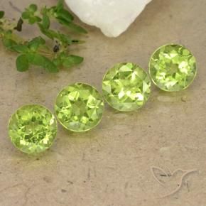 3.58 ct natürliche Leichtes lebendiges Grün Peridot-Edelsteine, Runden, VS