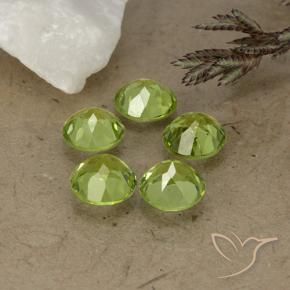 3.93 ct natürliche Lebendiges grün Peridot-Edelsteine, Runden, VS