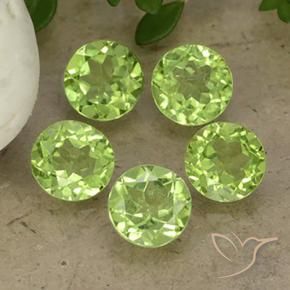3.73 ct natürliche Leichtes lebendiges Grün Peridot-Edelsteine, Runden, VS