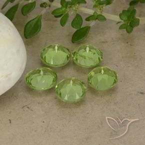 3.73 ct natürliche Leichtes lebendiges Grün Peridot-Edelsteine, Runden, VS